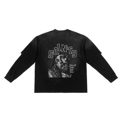 Sunfade Hand-Frayed Faux Two-Piece T-Shirt