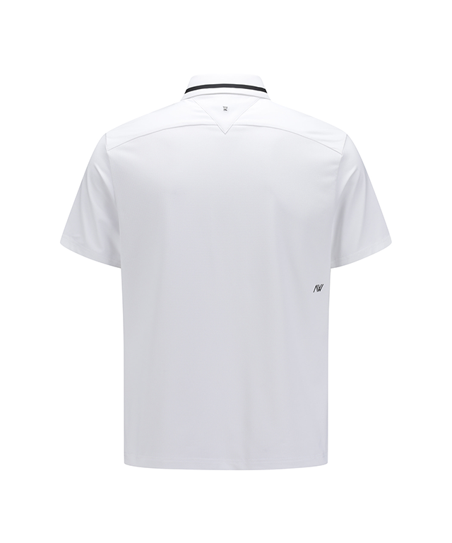 ANEW Golf: Men Back Triangular Point Short T-Shirt - White