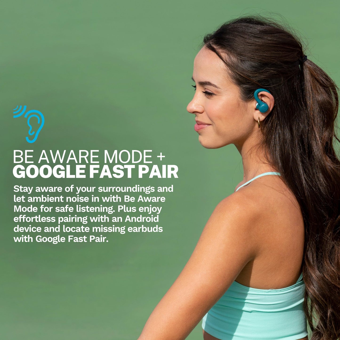 JLab Go Sport+ Wireless Workout Earbuds Featuring C3 Clear Calling, Secure Earhook Sport Design, 32+ Hour Bluetooth Playtime, and 3 EQ Sound Settings (Graphite)