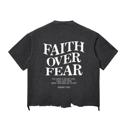 Snow Wash Raw-Hem Boxy T-shirt