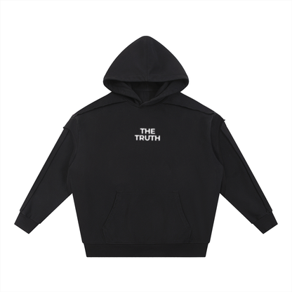 Contrast Tape Raw Edge Double Layered Hoodie