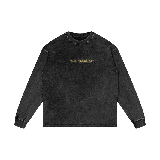 Acid Wash Oversize Long Sleeve T-Shirt