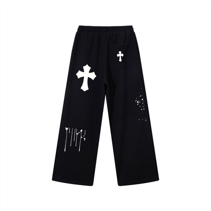 Contrast Tape Straight-Leg Sweatpants
