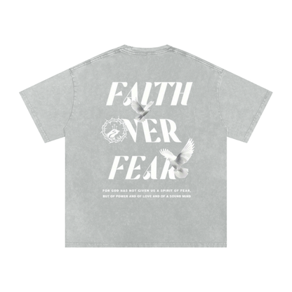 Snow Washed Oversized Cotton T-Shirt