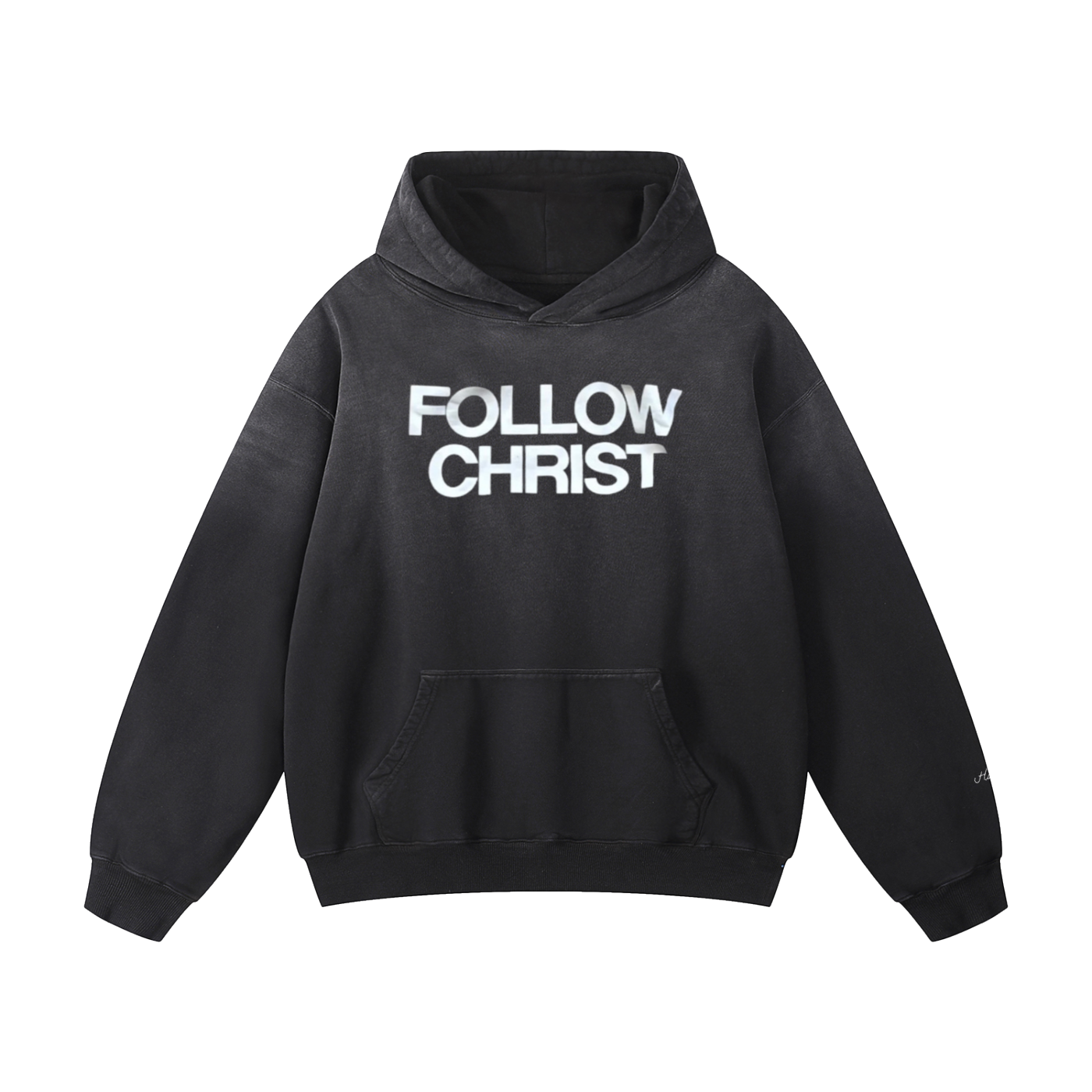 lightweight "Follow Christ" Sunfade Oversized Hoodie