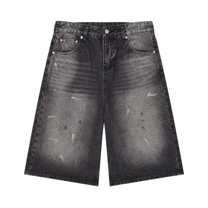 Vintage Wash baggy Leg Denim Shorts
