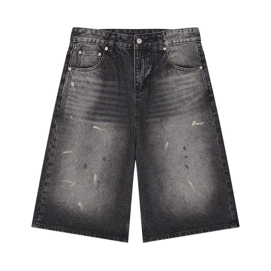 Vintage Wash baggy Leg Denim Shorts