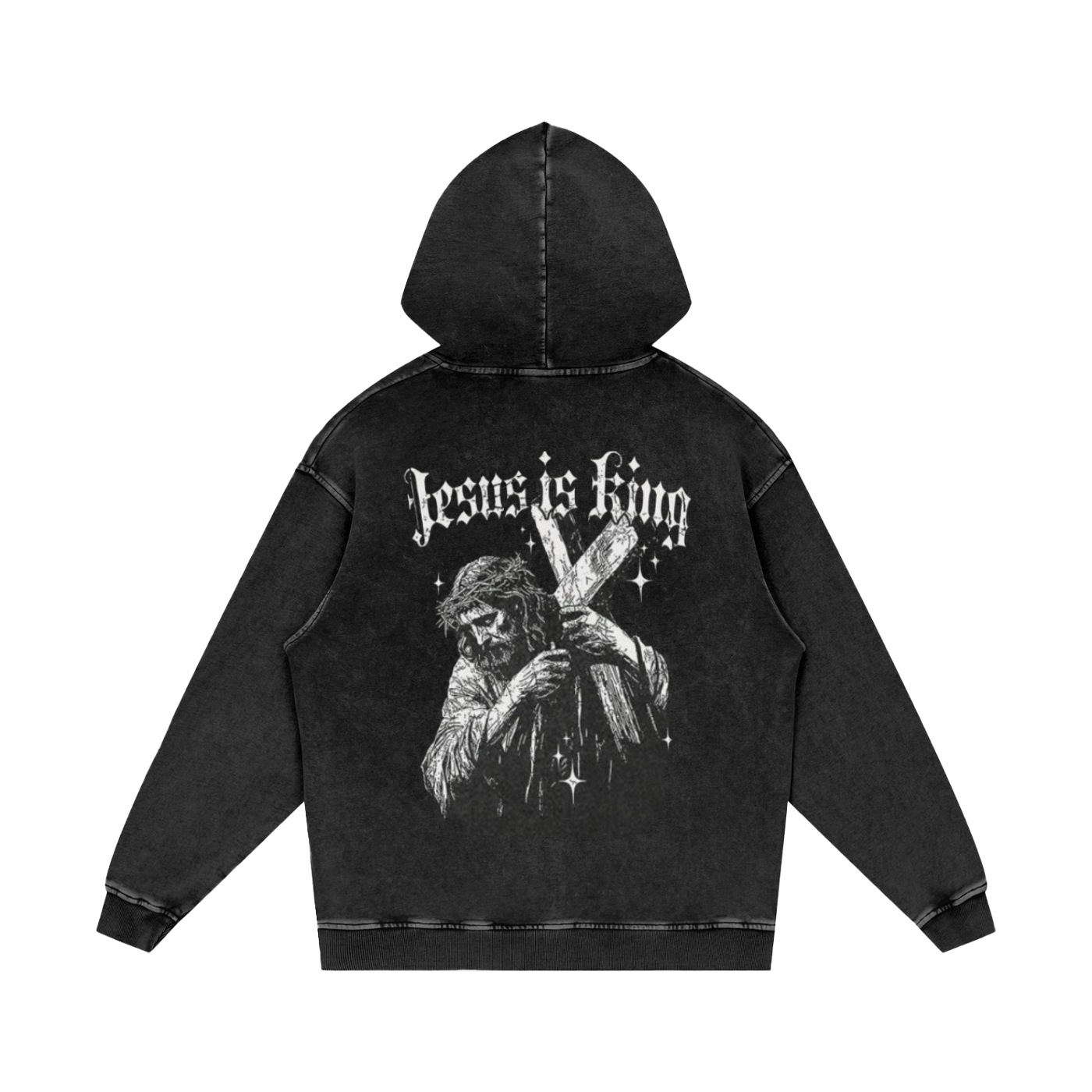 Snow Washed Loose Cotton Hoodie