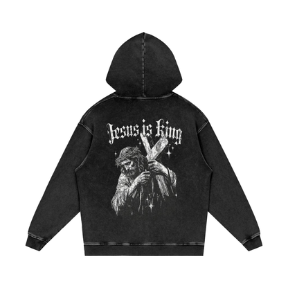 Snow Washed Loose Cotton Hoodie