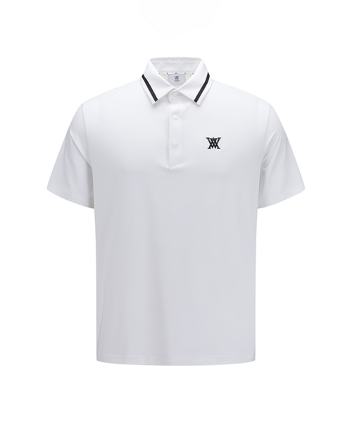 ANEW Golf: Men Back Triangular Point Short T-Shirt - White