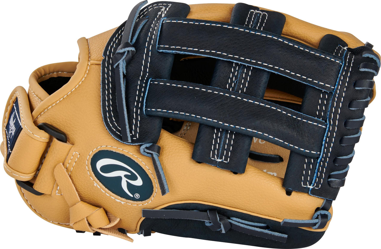 Playmaker Series Youth Baseball Glove, Camel/Navy, 11.5 Inch, Right Hand Throw