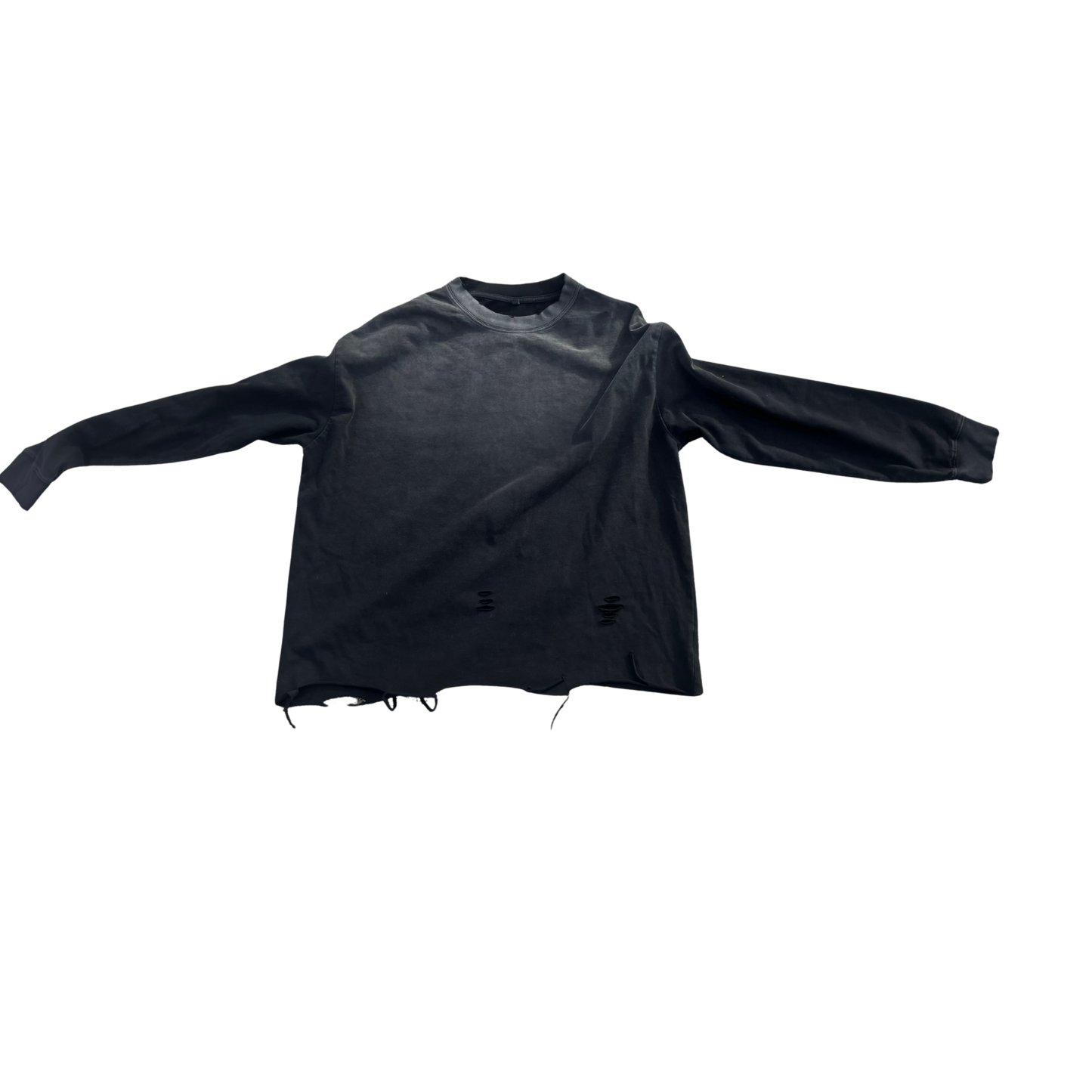 Snow Wash Raw Edge Cotton T-Shirt