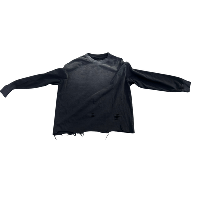 Snow Wash Raw Edge Cotton T-Shirt