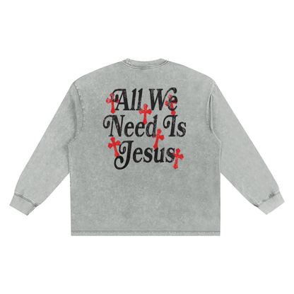 Snow Washed Frayed Edge T-Shirt