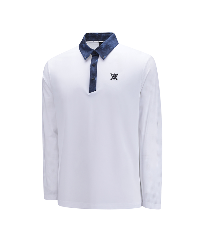 ANEW Golf: Men Sleeve Ventilation Cold Fabric Long T-Shirt - White