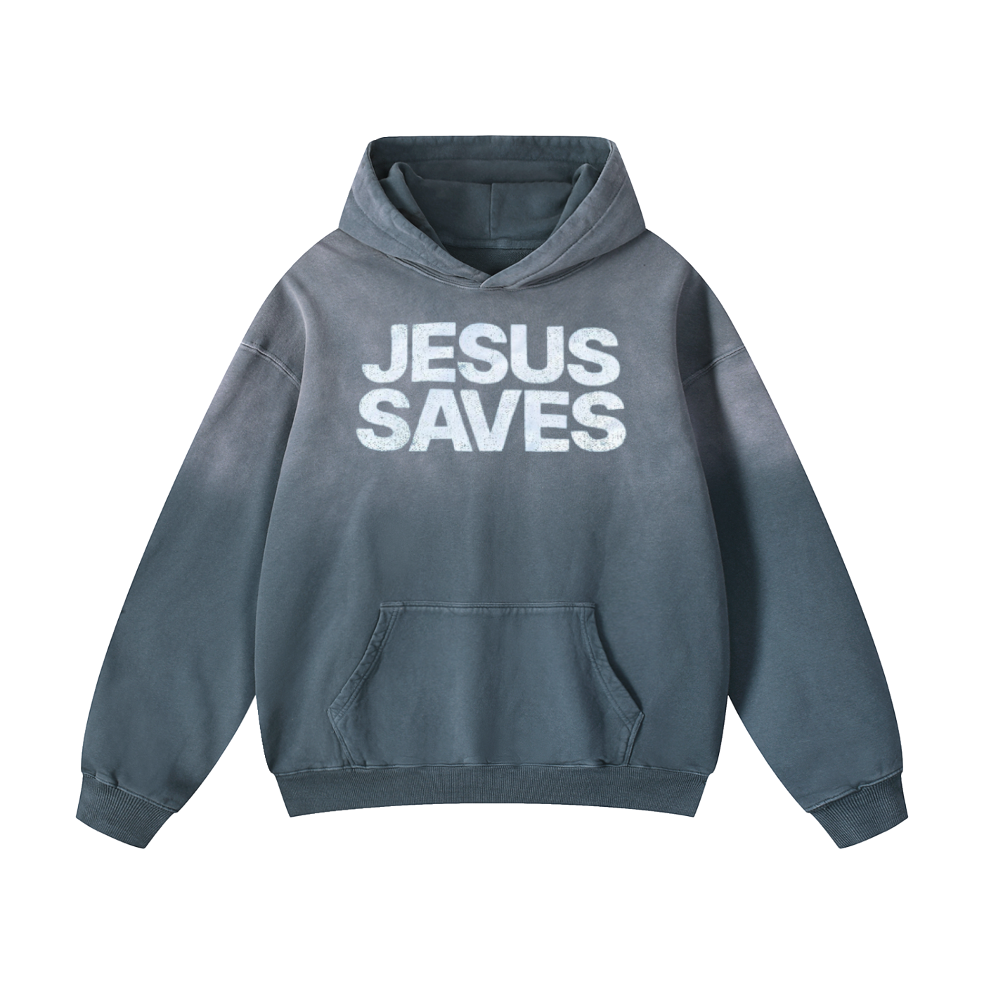 "Jesus saves" Sunfade Oversized Hoodie