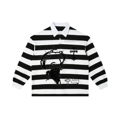 Color Block Stripe Polo Shirt