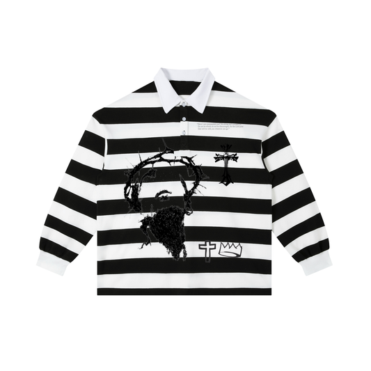 Color Block Stripe Polo Shirt