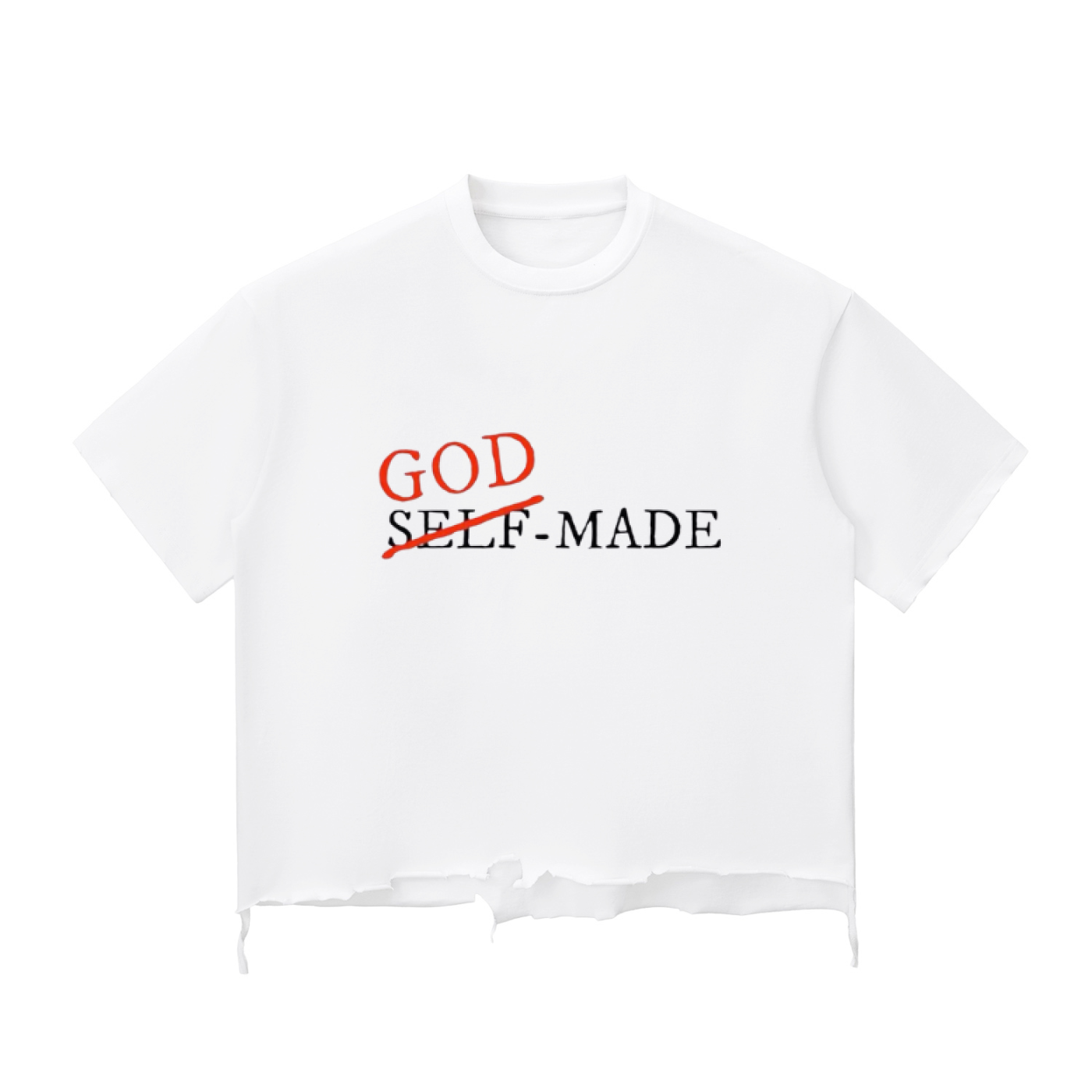 Snow Wash Raw-Hem Boxy T-shirt NOT A CROP TOP