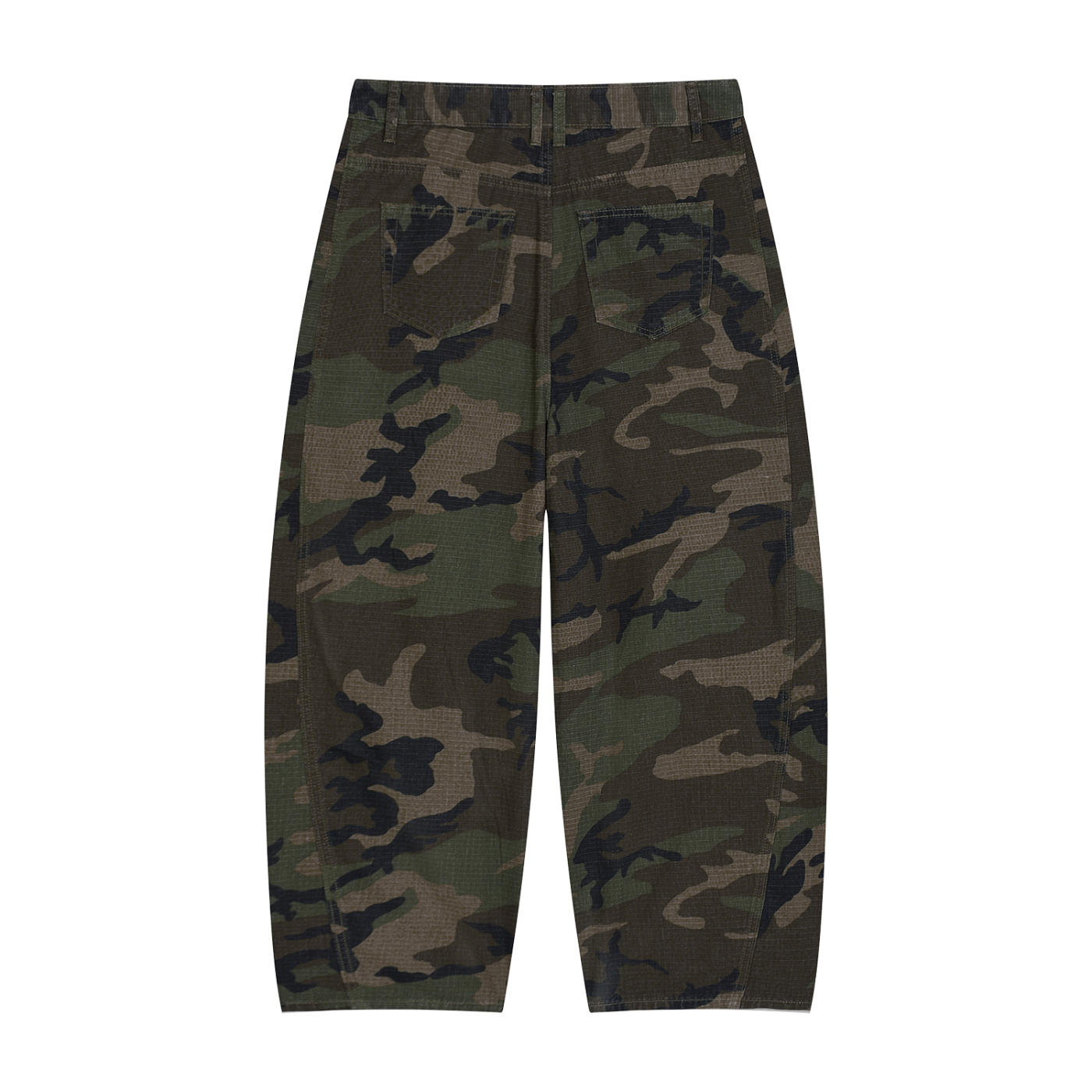 Baggy Camo Barrel Leg Cargo Pants
