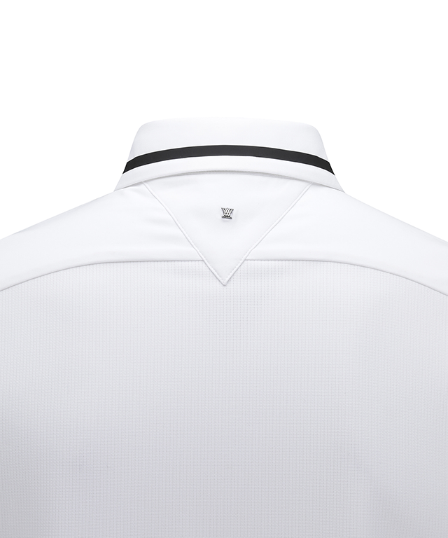 ANEW Golf: Men Back Triangular Point Short T-Shirt - White