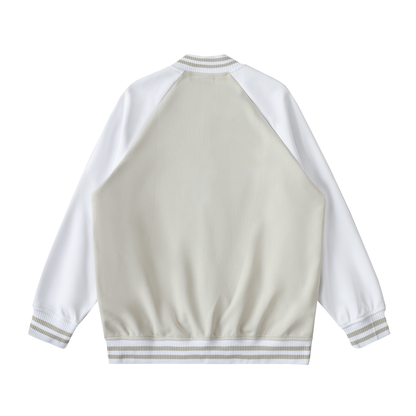 Two Tone Raglan Sleeve Varsity Jacket