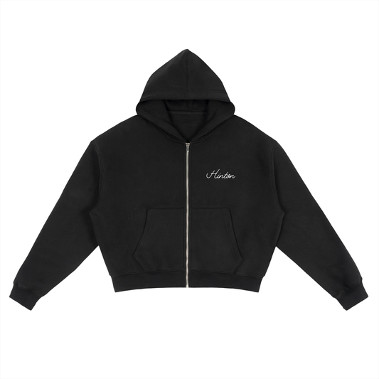 Fleece Zip-Up Boxy Hoodie