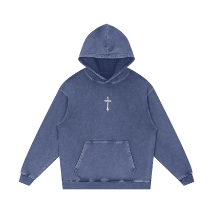 Snow Washed Loose Cotton Hoodie