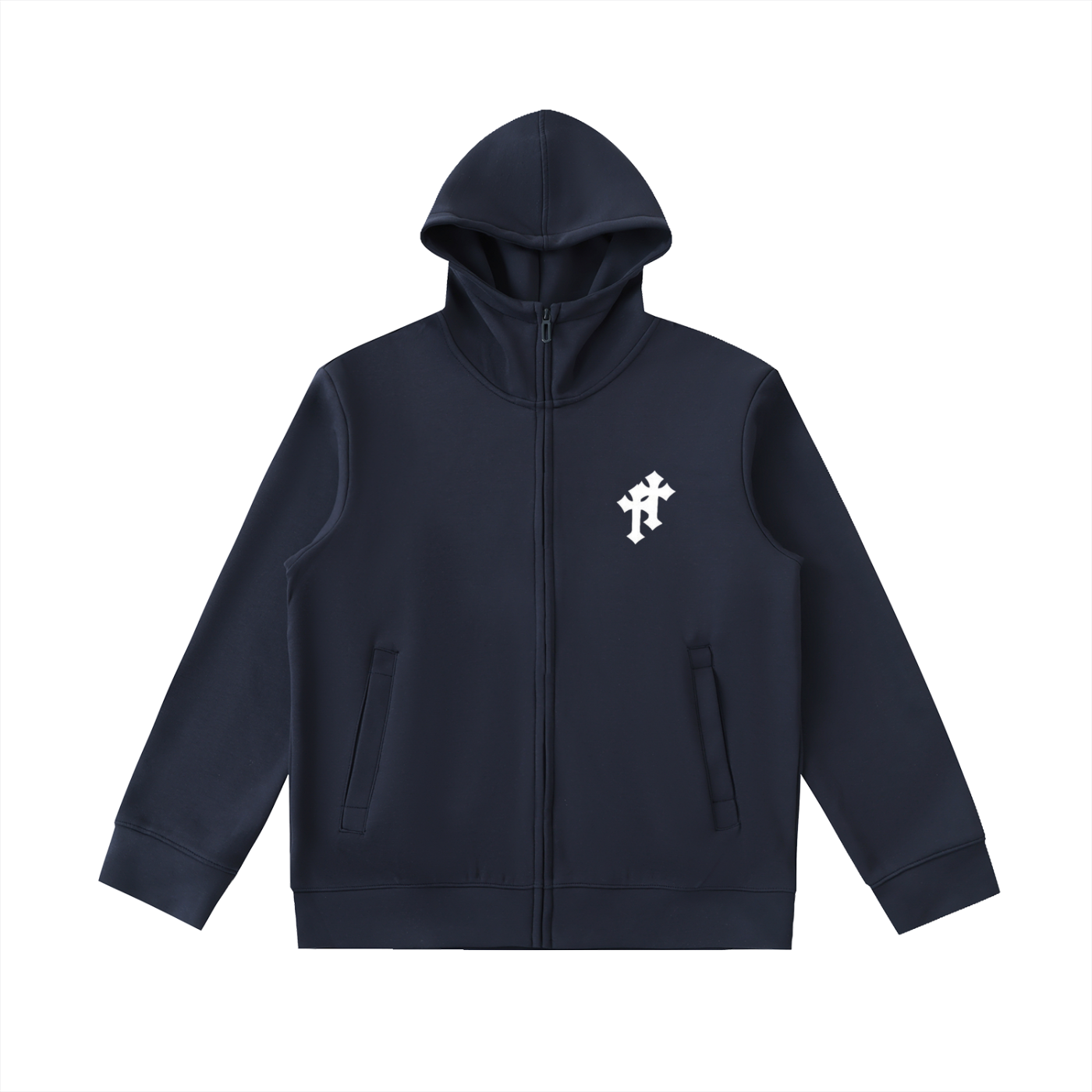 Essential Heavyweight High Neck  Zip-Up Hoodie