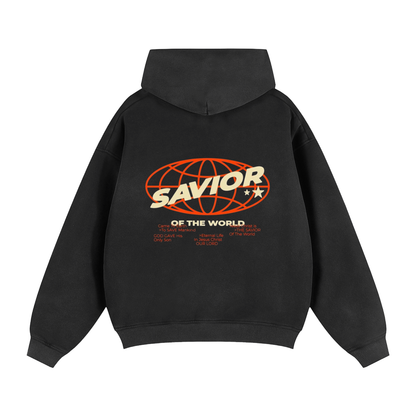 Sunfade Two-way Zipper Boxy Fleece Hoodie