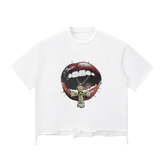 Snow Wash Raw-Hem Boxy T-shirt