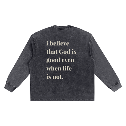 Snow Washed Frayed Edge T-Shirt