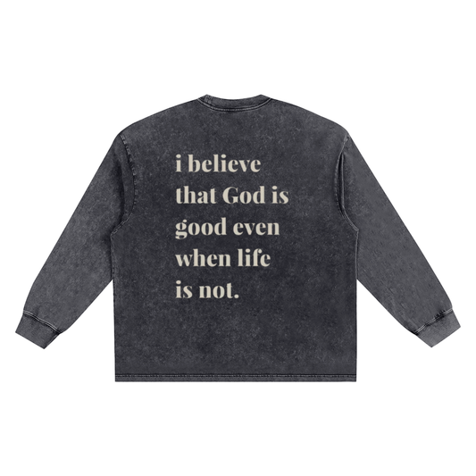 Snow Washed Frayed Edge T-Shirt