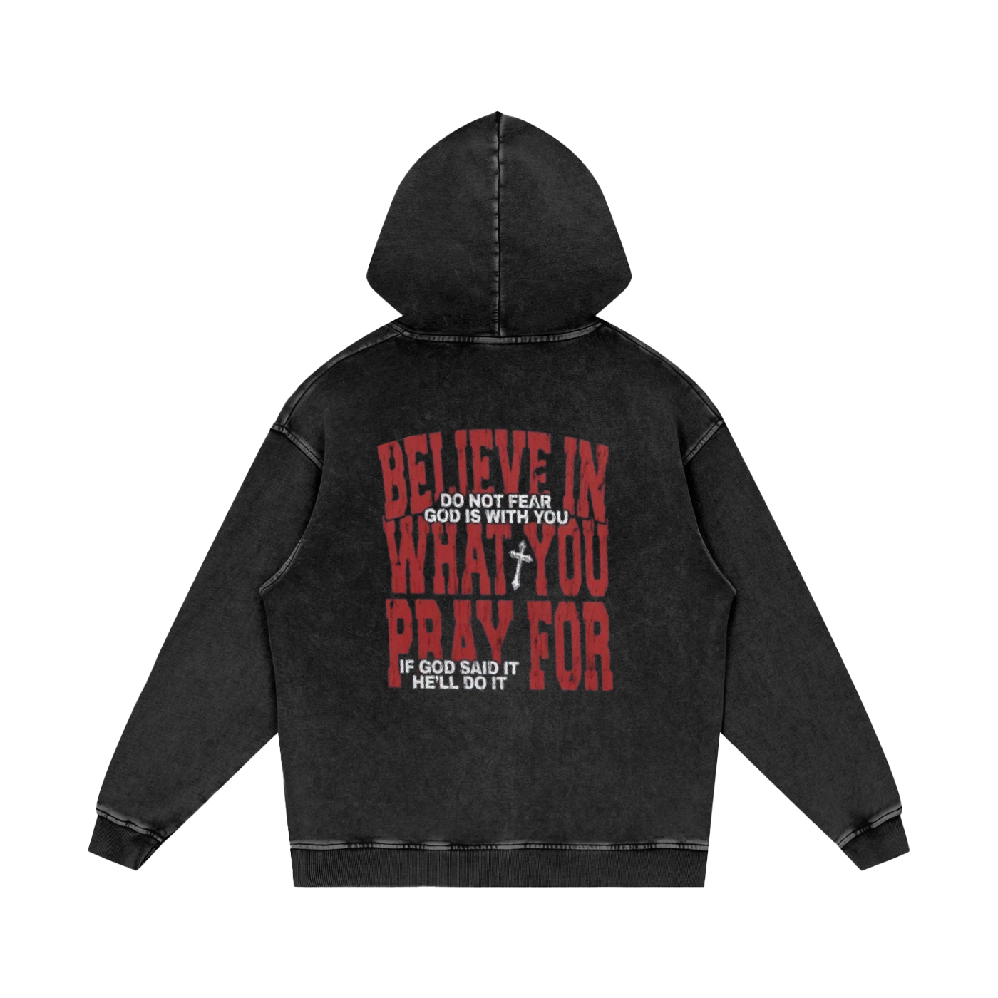 Snow Washed Loose Cotton Hoodie