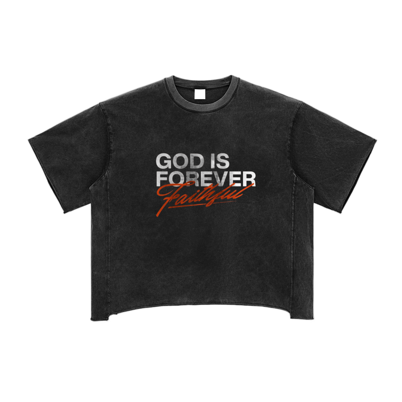 Raw Edge Snow Washed Boxy T-Shirt