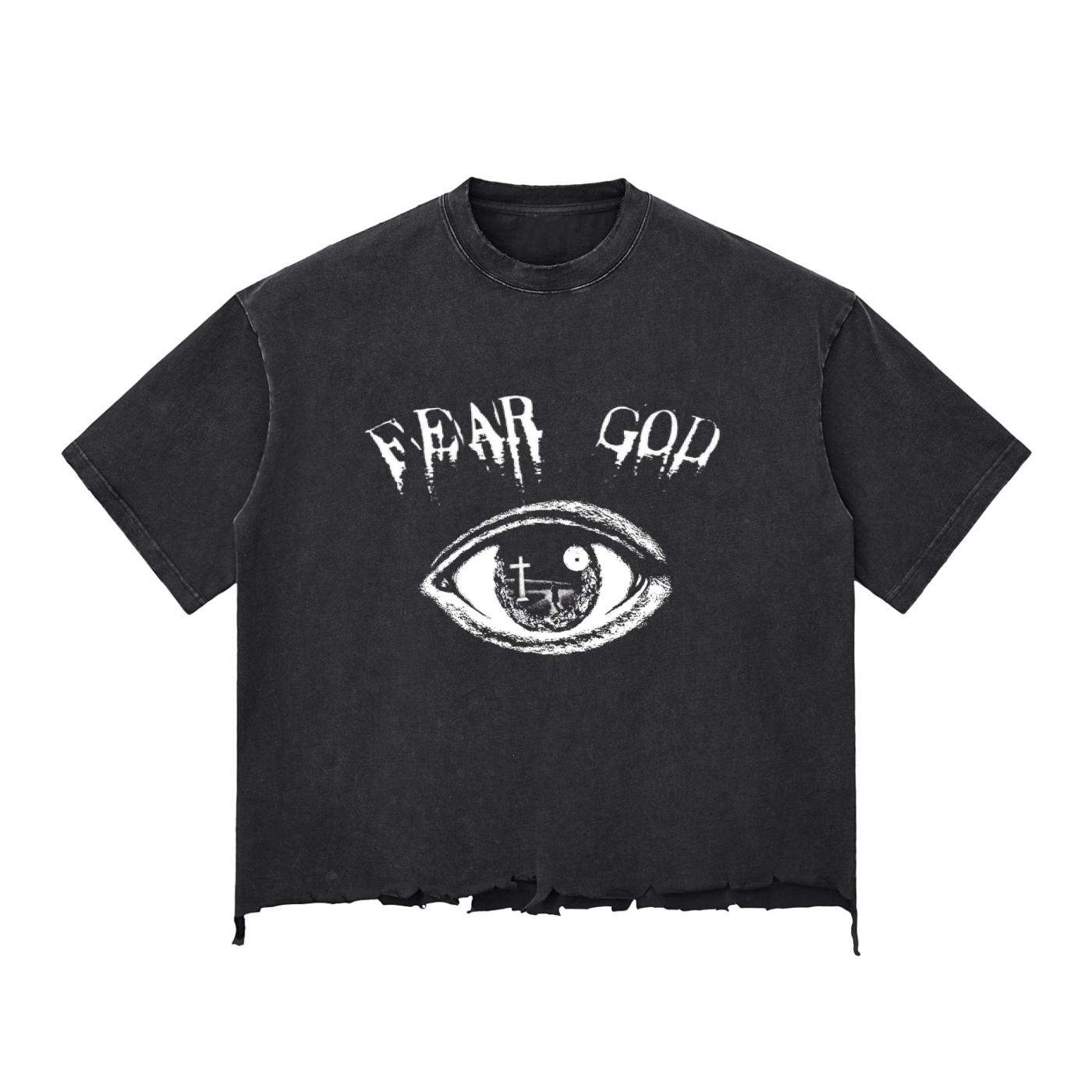 Snow Wash Raw-Hem Boxy T-shirt