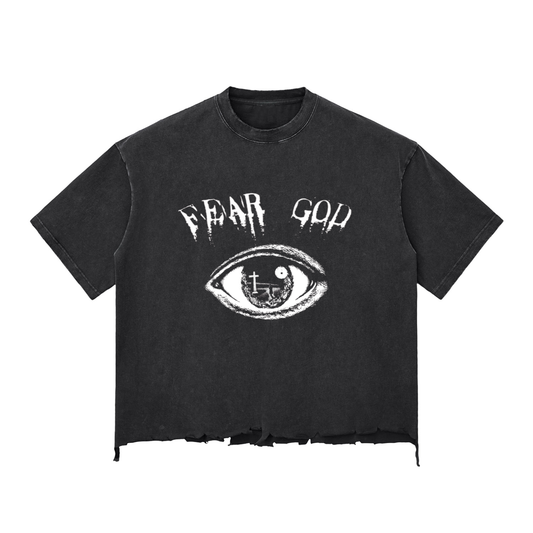 Snow Wash Raw-Hem Boxy T-shirt