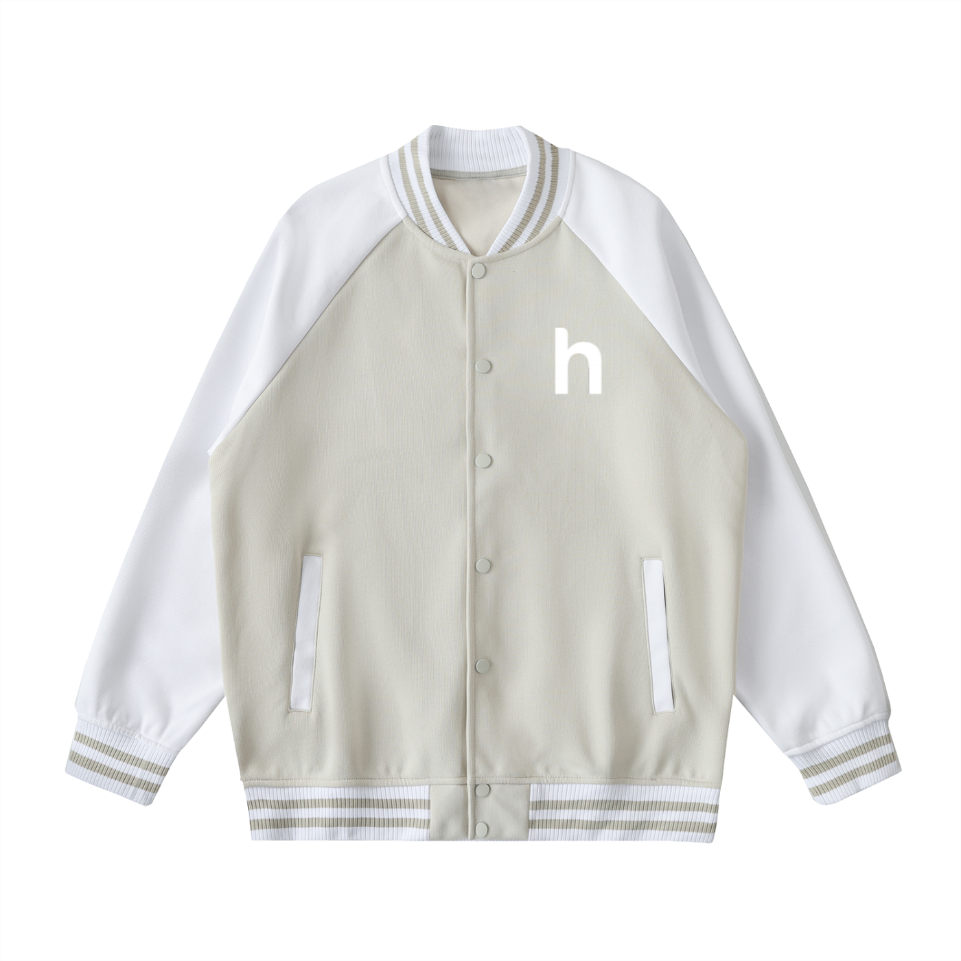 Two Tone Raglan Sleeve Varsity Jacket