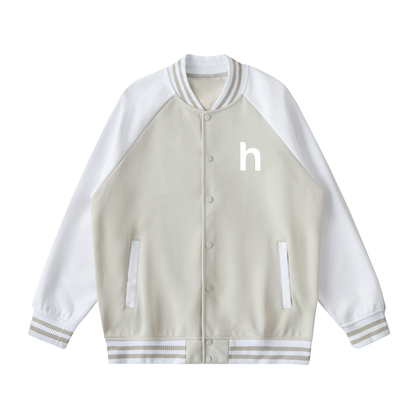 Two Tone Raglan Sleeve Varsity Jacket