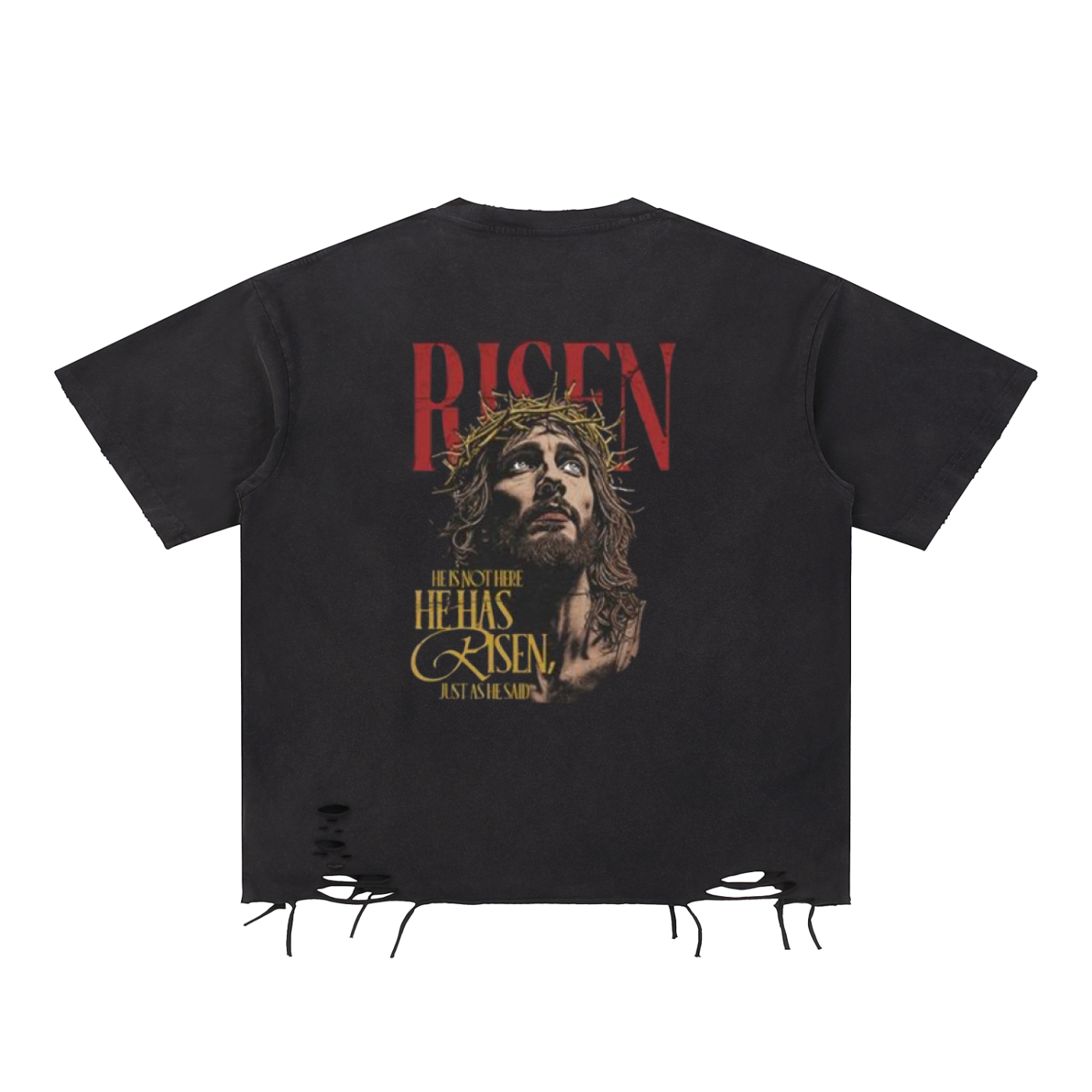 Snow Washed Raw-Hem T-Shirt