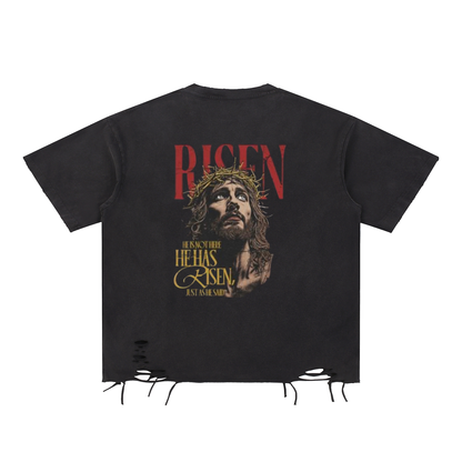 Snow Washed Raw-Hem T-Shirt