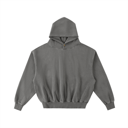Frayed Enzyme Washed Fleece Hoodie