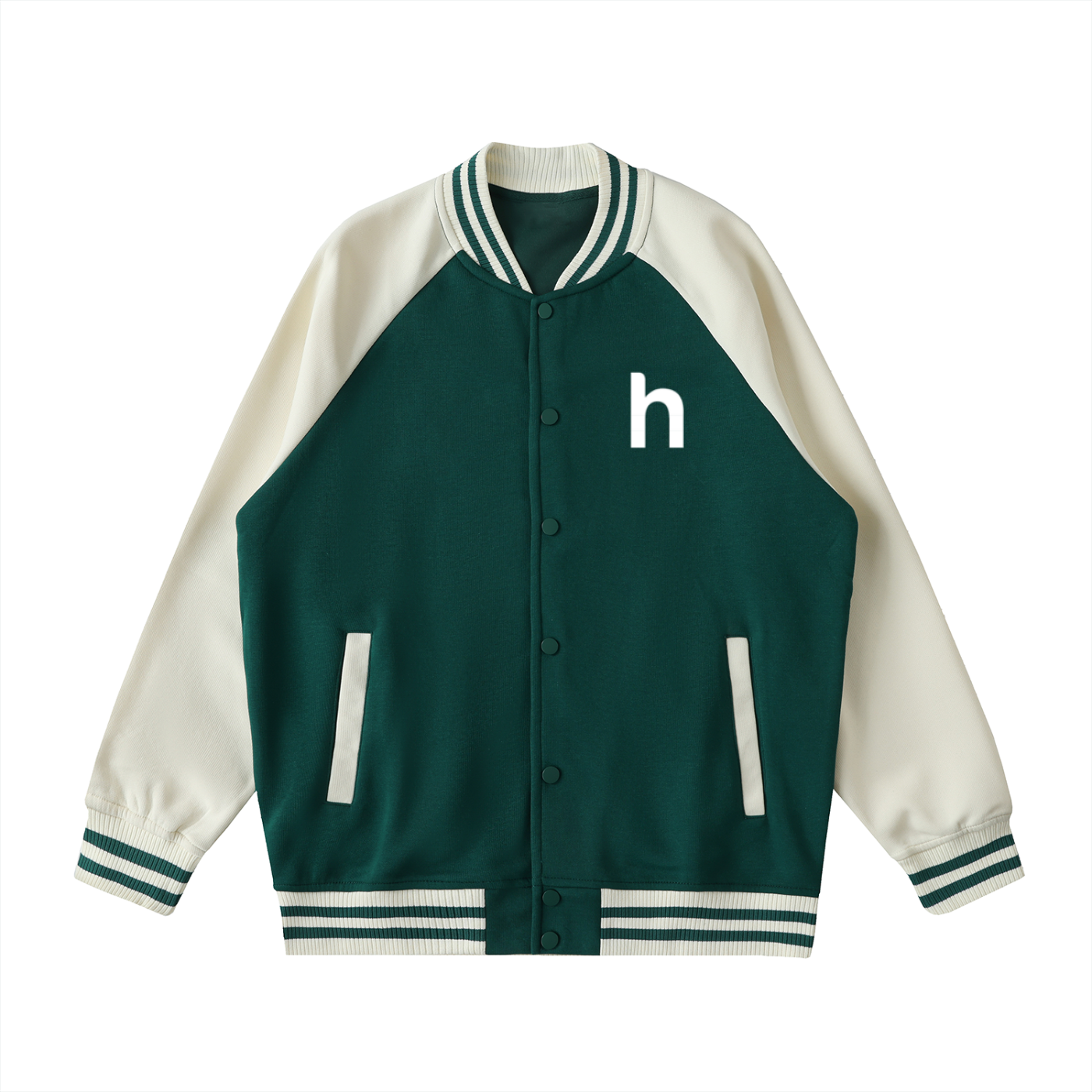 Two Tone Raglan Sleeve Varsity Jacket