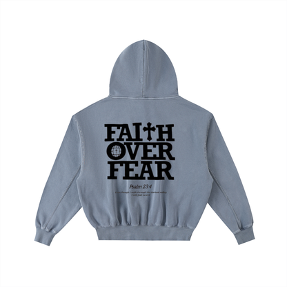 Frayed Enzyme Washed Fleece Hoodie