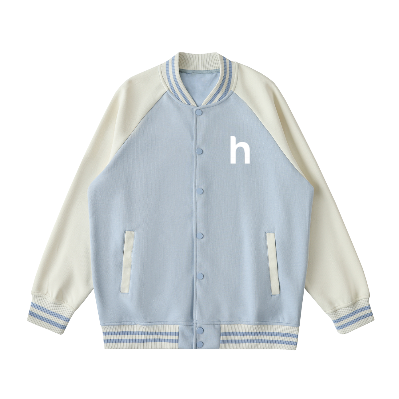 Two Tone Raglan Sleeve Varsity Jacket