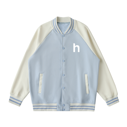 Two Tone Raglan Sleeve Varsity Jacket